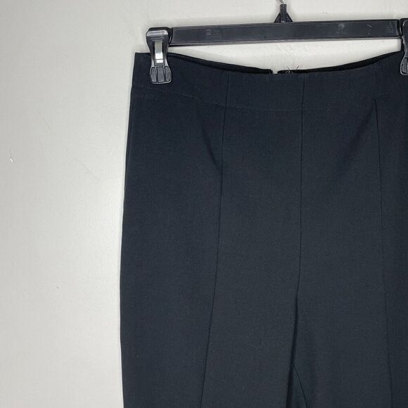 TIBI Pants Womens 4 Black High Rise Split Hem Ponte Stretch Rear Zip - Picture 3 of 13